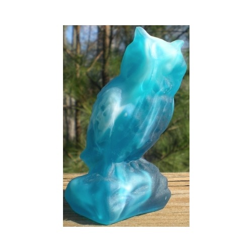 Special Sale BYDOWLBlueberrySwirlStn Boyd's Crystal Art Glass OWL Owl Blueberry Swirl Satin