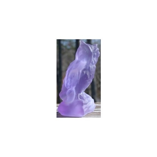 Boyd's Crystal Art Glass BYDOWLCloudberryStn Owl Cloudberry Satin