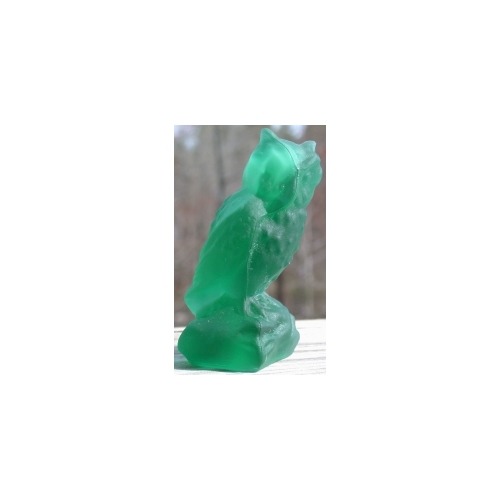 Boyd's Crystal Art Glass BYDOWLKeyLimeStn Owl Key Lime Satin