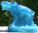 Boyd's Crystal Art Glass ZEBlueberrySwirlStn Zack Elephant Blueberry Swirl Satin