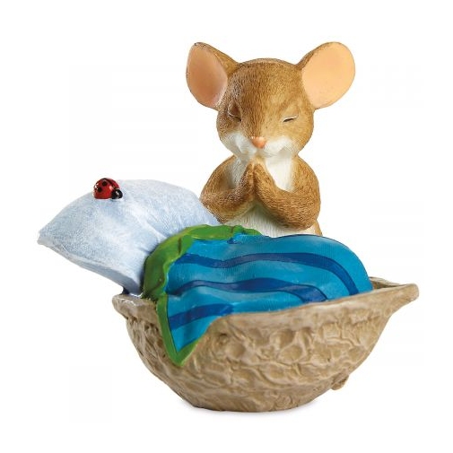 Charming Tails 12874 He Hears Even the Smallest Voices Praying Mouse Figurine