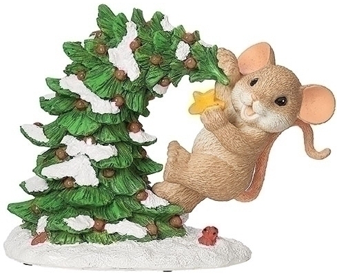 Charming Tails 134201 Mouse and Christmas Tree Mouse Figurine