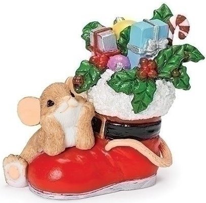 Charming Tails 139692 Mouse By Santa Boot Figurine