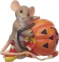 Charming Tails 130454 Candy Corn with Pumpkin Mouse