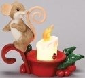 Charming Tails 131636 Nothing Like a Warm Christmas Tail Mouse LED Tealight Holder