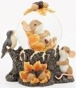 Charming Tails 131639 Enjoy the Changes Snowglobe - Mouse In Leaf 80mm Glitter Waterglobe