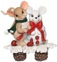 Special Sale SALE132106 Charming Tails 132106 Snow Happy to Share the Journey with You Mouse Train Figurine