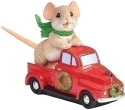 Charming Tails 133491 Truckin' to a Happy Holiday Mouse In Red Truck Figurine