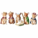 Charming Tails 135289 Mouse Pageant 6 Piece Set With Gold Accents and Stable Box