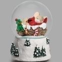 Charming Tails 136043 Musical Dome Mouse and Cardinal In Nest Musical Dome