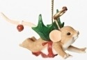 Charming Tails 30381 Mouse w Holly Wings Ornament