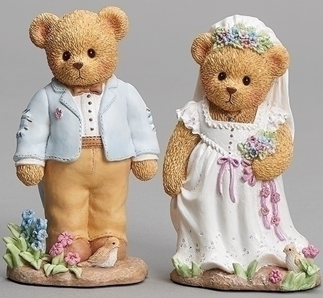 Cherished Teddies 12926 Theo and Olivia Bear Wedding Couple Figurine
