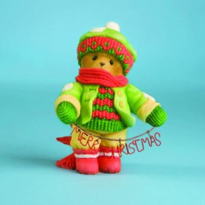 Cherished Teddies 4010082 Merry Christmas With Sign