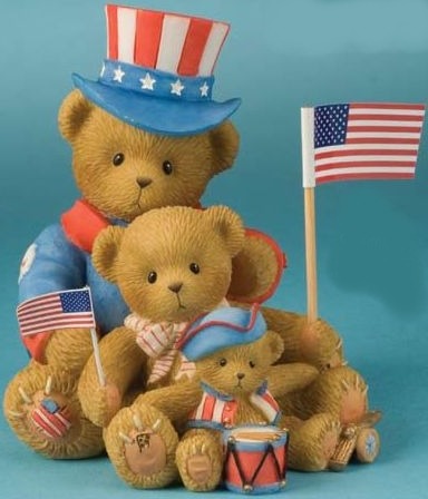 Cherished Teddies 4012860 Our Colors Run True Red White and Blue