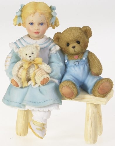 Cherished Teddies 4016845 Girl and Bear On Bench