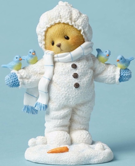 Cherished Teddies 4049733 In Snowsuit With Bir Figurine