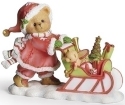 Cherished Teddies 137977N Adam Santa Suit Bear & Sleigh Figurine New for 2024