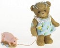 Cherished Teddies 4016850 Bear with Pig Pull Toy Figurine