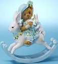 Cherished Teddies 4025787 Girl on Rocking Bunny Figurine