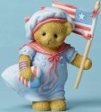 Cherished Teddies 4051519 Patriotic Holding Fl Figurine