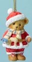 Cherished Teddies 4053471 Santa Holding Reindee Ornament