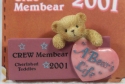 Cherished Teddies 824313 A Bear's Life 2001 Club Lapel Pin