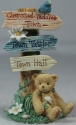 Cherished Teddies CRT109 Town Tattler Signage Direction Figurine