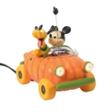 Disney by Department 56 6013683 Pluto and Mickey In Lit Pumpkin Car