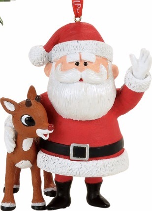 Rudolph by Department 56 4057967 Rudolph and Santa Ornament