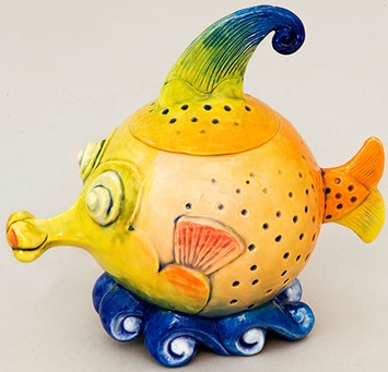 DaNisha Sculpture M006 Bubblehead Fish with Lid