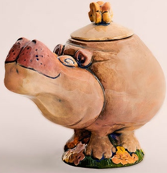 DaNisha Sculpture M012 Delila Hippo with Lid