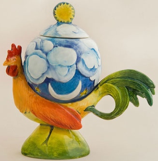 DaNisha Sculpture M030 Sunrise Rooster with Lid