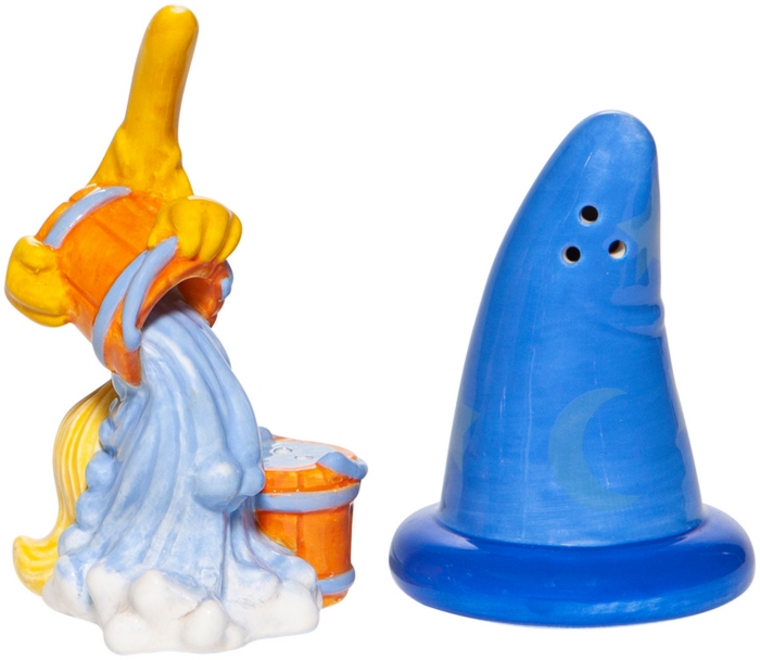 Disney Pixar Ceramics 6007220 Sorcerer Hat Broom Salt and Pepper Shakers