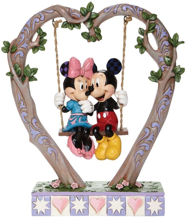 Jim Shore Disney 6008328 Mickey & Minnie On Swing Figurine