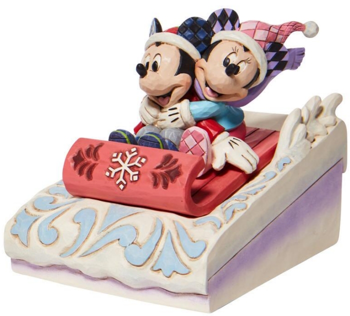 Jim Shore Disney 6008972 Mickey and Minnie Sledding Figurine