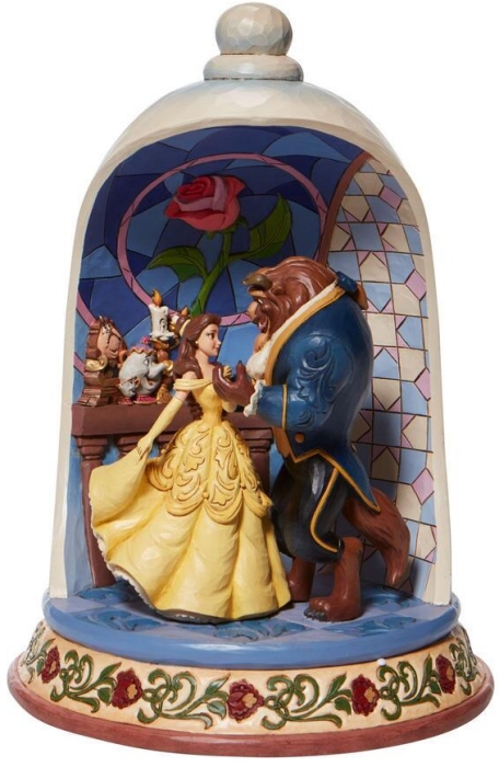 Jim Shore Disney 6008995 Beauty and the Beast Rose Dome Figurine