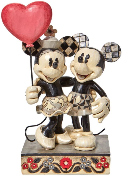 Jim Shore Disney 6010106N Mickey & Minnie Heart Balloon Figurine