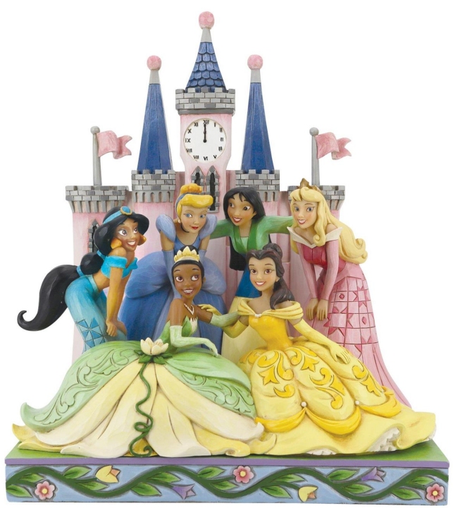 Jim Shore Disney 6013075N Princess Group In Front Of Cinderella Castle Figurine