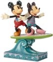 Jim Shore 6001275 Minnie and Mickey On Surfboard