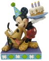 Jim Shore Disney 6007058 Pluto Birthday with Mick Figurine