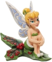 Jim Shore Disney 6010874 Tinkerbell Sitting On Holly Figurine