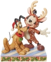 Jim Shore 6013059 Mickey Reindeer with Pluto Figurine