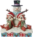 Jim Shore Disney 6015006 Chip & Dale with Snowman Figurine