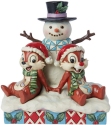 Disney Traditions by Jim Shore 6015006 Chip & Dale with Snowman Figurine