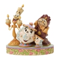 Disney Traditions by Jim Shore 6018724N Lumiere Mrs Potts Cogsworth Figurine