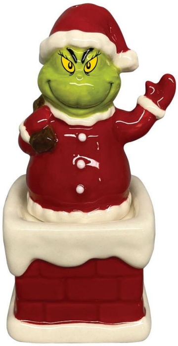 Grinch by Department 56 6009064 Santa Grinch in Chimney Salt and Pepper Shakers