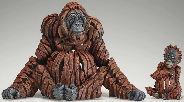 Edge Sculpture Animals 6017688N Miniature Orangutan Set Figurine