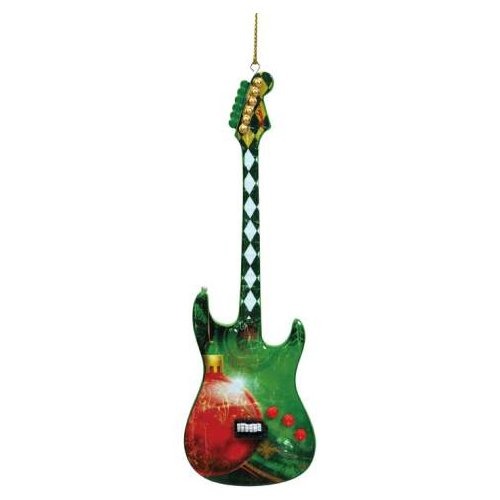 Guitar Mania 12082 Red and Green Guitar Ornament
