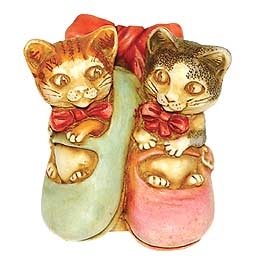 Harmony Kingdom XXYEVHOL03 Kittens in Slippers Pin