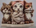 Harmony Kingdom CTJCA10 Feline Evil Cats See Speak and Hear No Evil Blue V